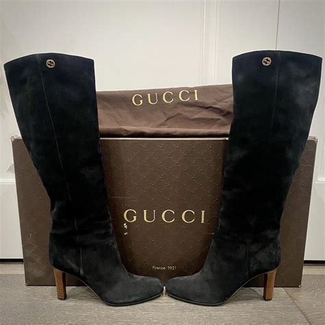 gucci combat boots womens|gucci suede tall boots.